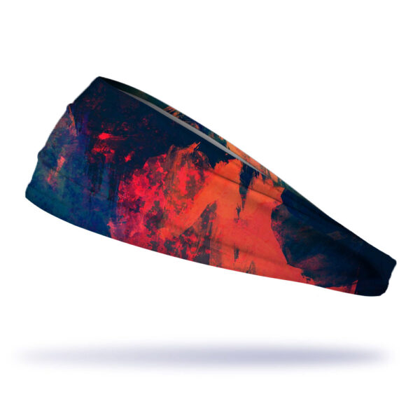 Abstract Orange Waves Headband - Faixa de Cabelo Esportiva - Imagem 2