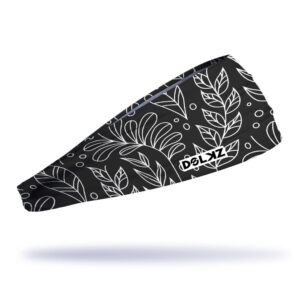 Bandana esportiva DOLKZ - Black&White Leaves Headband