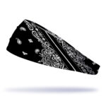 Black Paisley Headband - Faixa de Cabelo Esportiva - Imagem 2