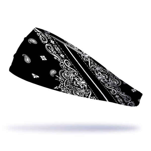 Black Paisley Headband - Faixa de Cabelo Esportiva - Imagem 2