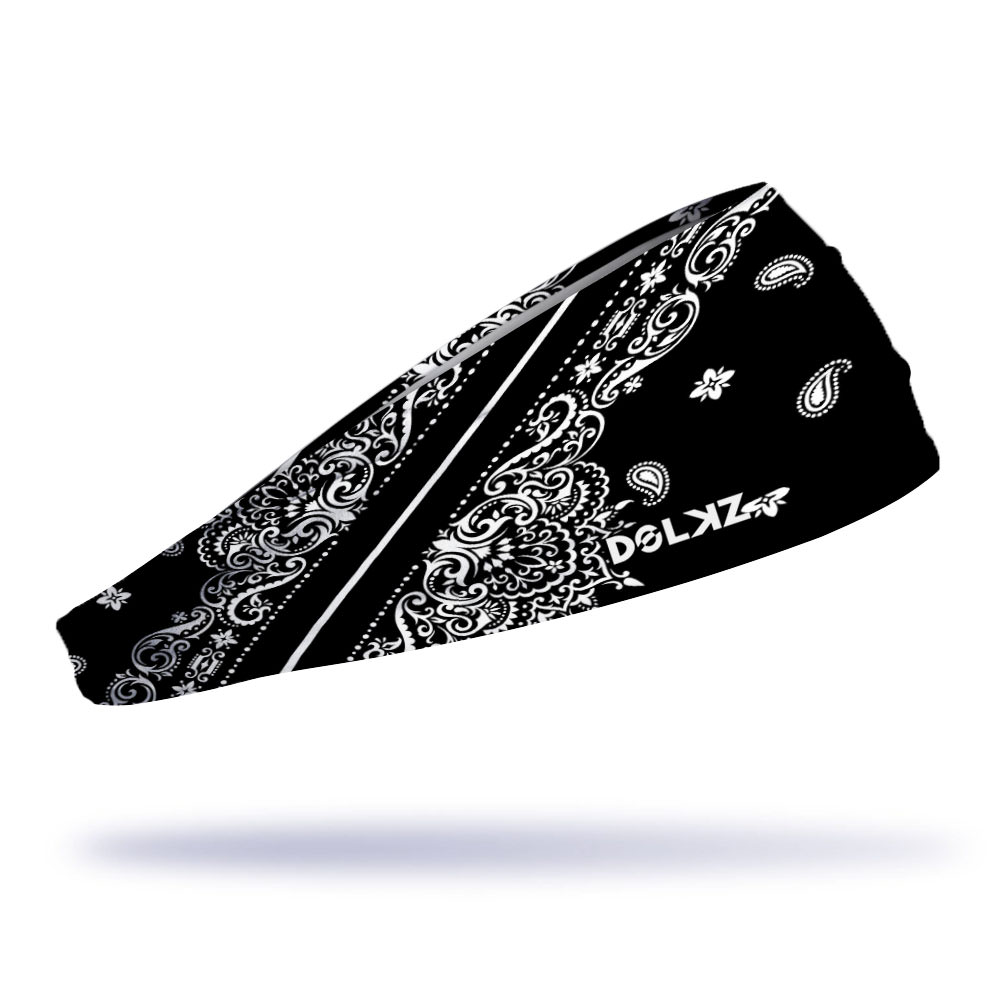 Bandana esportiva DOLKZ - Black Paisley Headband