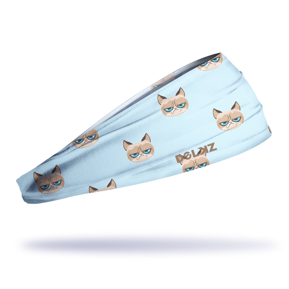 Bandana esportiva DOLKZ - Grumpy Cat Blue Headband