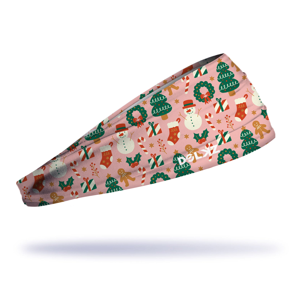 Bandana esportiva DOLKZ - Pink Christmas Headband